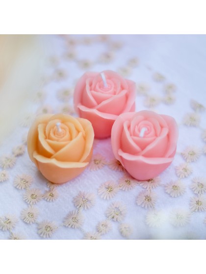 4 BOUGIES ROSES MELON 4.5CM X 4.5CM X 4CM