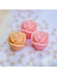 4 BOUGIES ROSES MELON 4.5CM X 4.5CM X 4CM