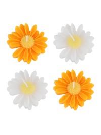 4 MARGERITENKERZEN 2 SORTIERT 6CM X 5.7CM X 1.5CM