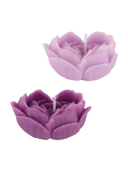 2 KERZEN IN LILAFARBENER HERZFORM 2 SORTIERT 7.5CM X 6CM X 3.7CM