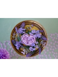 2 BOUGIES FORME COEUR ROSE LILAS/AMETHYSTE 2 ASSORTIES 7.5CM X 6CM X 3.7CM