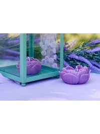 2 BOUGIES FORME COEUR ROSE LILAS/AMETHYSTE 2 ASSORTIES 7.5CM X 6CM X 3.7CM