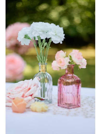 CLEAR GLASS VASE MARGOT 6.3CM X 6.3CM X 13.5CM