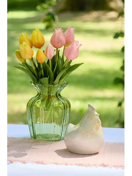YELLOW SAND CERAMIC HEN 12.5CM X 11.7CM X 15CM