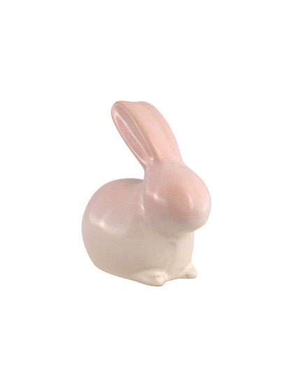 KERAMIK HASE ROSA 10.4CM X 6CM X 10CM