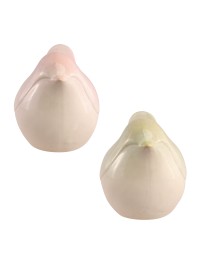 CERAMIC BIRD TULIP PINK/GREEN TEA 2 ASSORTED 18.4CM X 10CM X 11.5CM