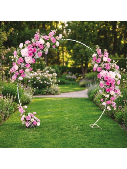 WHITE METAL ROUND ARCH 2.1M X 2.4M
