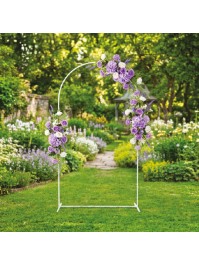 WHITE METAL DOOR-SHAPED ARCH 1M X 2M