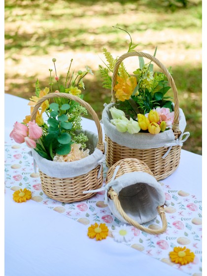 SET 3 PANIERS RONDS OSIER NATUREL DIA 25CM X 39CM/ 20CM X 30CM/ 14CM X 24CM