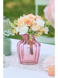 TULIP PINK GLASS VASE ALCEA DIA 11.8CM X 15.2CM