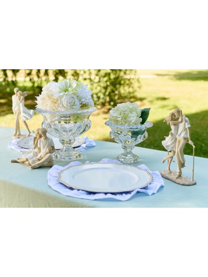 CLEAR FLORENCE GLASS VASE DIA 19.5CM X 16CM