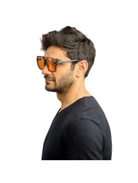 LUNETTES RETRO VERRE ORANGE 14.5CM X 14.5CM X 6CM