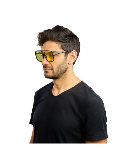 RETRO GLASSES WITH YELLOW LENSES 14.5CM X 14.5CM X 6CM