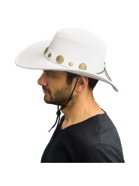 COWBOYHUT IM KROKODILLEDER-LOOK WEISS DU