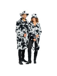 BLACK AND WHITE COW PRINT BUCKET HAT ONE SIZE