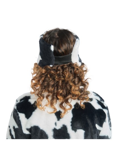 BANDEAU FOURRURE IMPRIME VACHE NOIR ET BLANC TU
