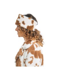 BANDEAU FOURRURE IMPRIME VACHE BRUN ET BLANC TU