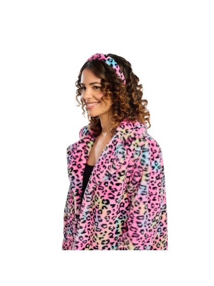 SERRE-TETE FOURRURE IMPRIME LEOPARD MULTICOLORE TU