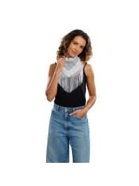 BANDANA MIT FRANSEN WEISS 54CM X 54CM