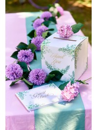 URNE HOCHZEIT BASIQUE KLAPPBAR EUKALYPTUS + STICKERS 23CM X 23CM X 23CM