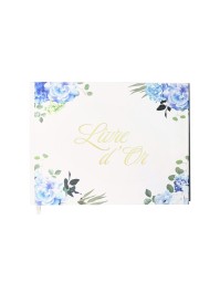 LIVRE D’OR HORTENSIA BLEUS 96 PAGES 19.5CM X 24.5CM X 1CM
