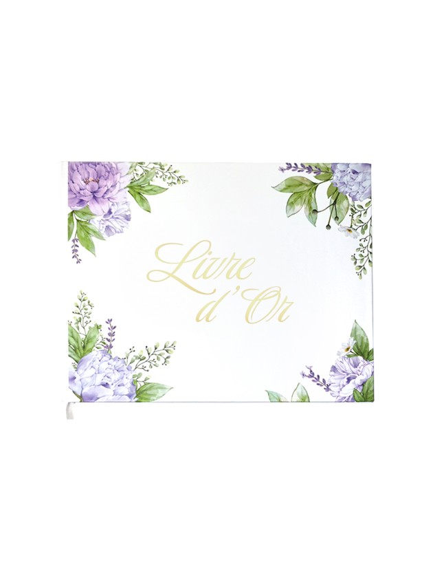 LIVRE D’OR PIVOINES LILAS 96 PAGES 19.5CM X 24.5CM X 1CM