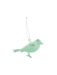 PISTACHIO METAL BIRD TO HANG 7CM
