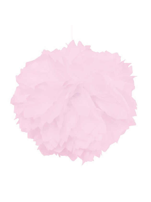 SET 2 POMPONS PAPIER DE SOIE ROSE PASTEL DIA 40CM