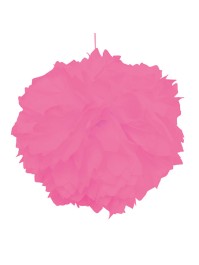 SET 2 POMPONS PAPIER DE SOIE ROSE VIF DIA 40CM