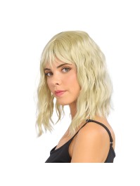PERRUQUE TESSA CHEVEUX COURTS ONDULES AVEC FRANGE BLOND 35CM