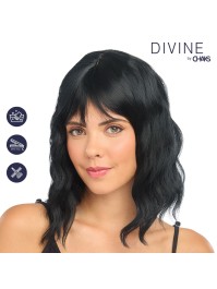 TESSA - WAVY BLACK SHORT HAIR WIG WITH FRINGE 35CM