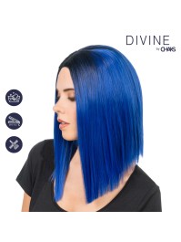PERRUQUE AYA BLEU ET NOIR 40CM