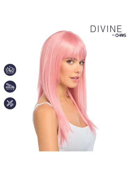 RIHANNA LONG LIGHT PINK STRAIGHT HAIR WIG WITH FRINGE 58CM