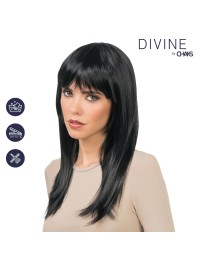 RIHANNA LONG BLACK STRAIGHT HAIR WIG WITH FRINGE 58CM