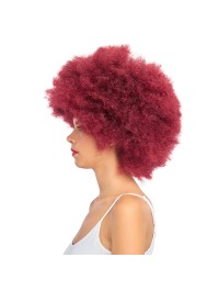 PERRUQUE JACKSON AFRO CHEVEUX ROUGE BORDEAUX 33CM