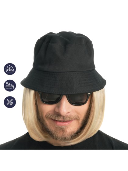 PERRUQUE LORENZO CHEVEUX BLOND AVEC BOB NOIR 