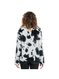 DAMEN JACKE MIT SCHWARZ-WEIßEM KUHFLECKMUSTER M