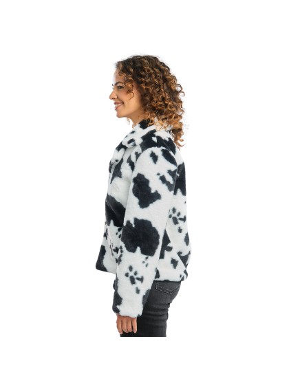 VESTE FOURRURE IMPRIME VACHE NOIR ET BLANC FEMME M