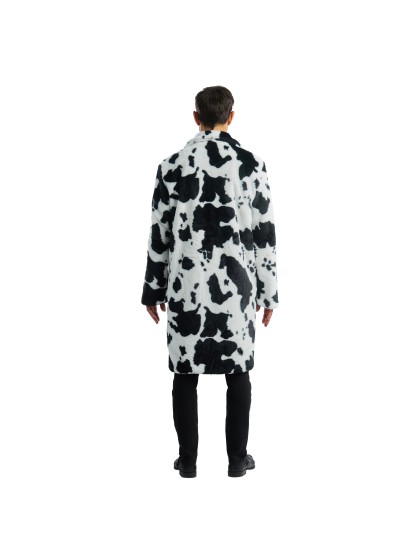 MANTEAU FOURRURE IMPRIME VACHE NOIR ET BLANC HOMME XL