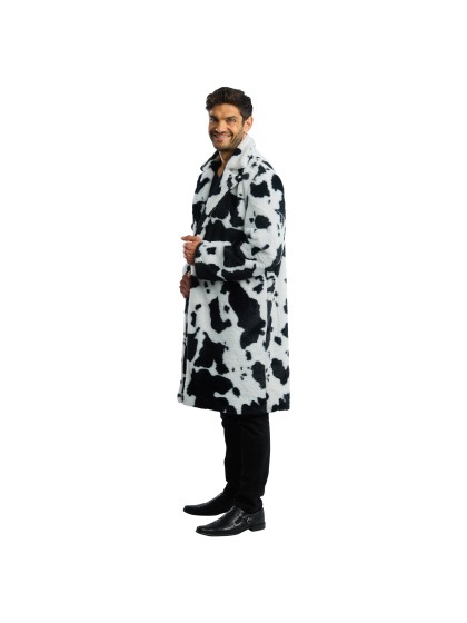 MANTEAU FOURRURE IMPRIME VACHE NOIR ET BLANC HOMME XL