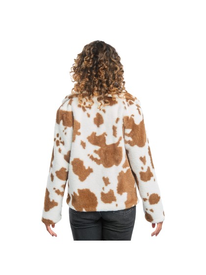 VESTE FOURRURE IMPRIME VACHE BRUN ET BLANC FEMME M