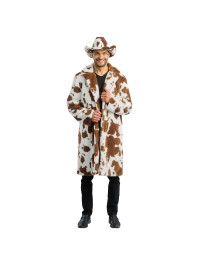 MANTEAU FOURRURE IMPRIME VACHE BRUN ET BLANC HOMME M