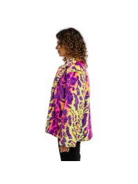 VESTE FOURRURE IMPRIME NEON FEMME L