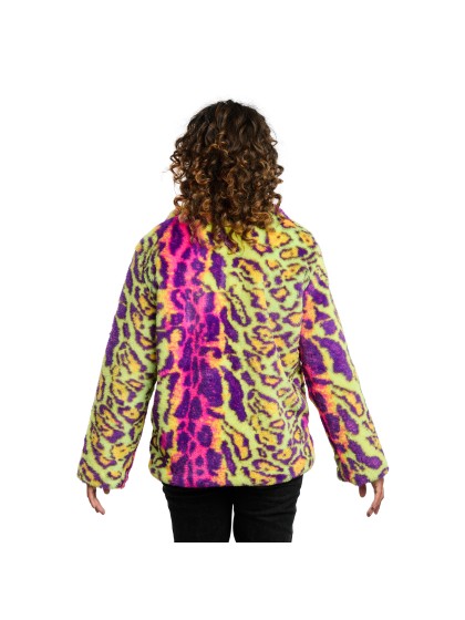 VESTE FOURRURE IMPRIME NEON FEMME M