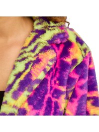 VESTE FOURRURE IMPRIME NEON FEMME M