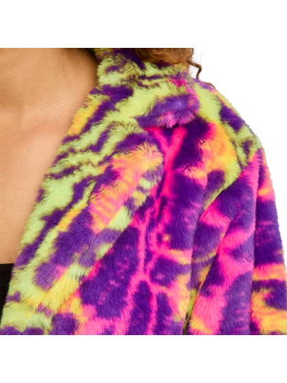 VESTE FOURRURE IMPRIME NEON FEMME S