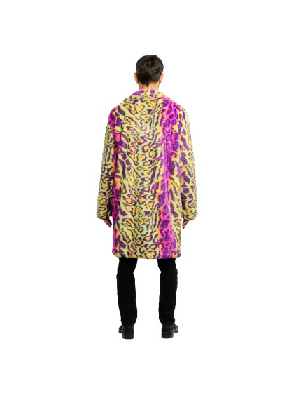 HERREN PELZMANTEL MIT NEON PRINT M