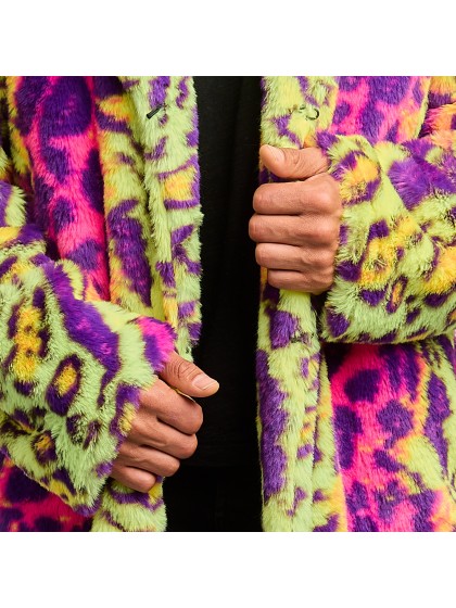 MANTEAU FOURRURE IMPRIME NEON HOMME M
