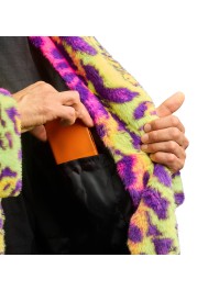 MANTEAU FOURRURE IMPRIME NEON HOMME M