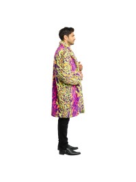 HERREN PELZMANTEL MIT NEON PRINT XXL